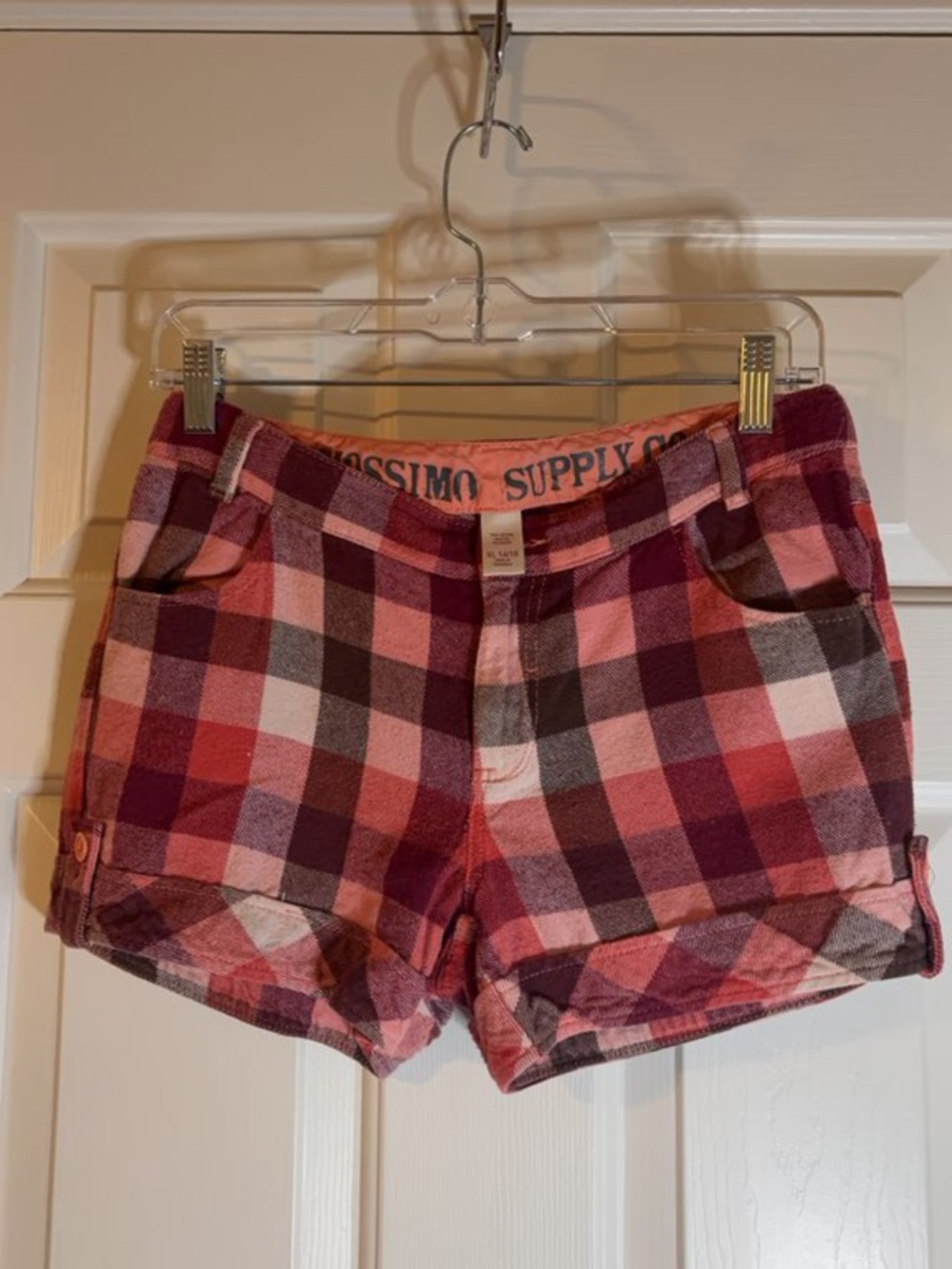 Mossimo Supply Co. Pink Plaid Flannel Shorts